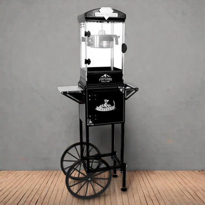 Popcorn Machine with Cart and 10 Oz Kettle for Home Theater