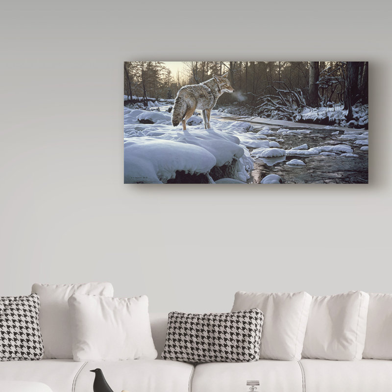 «Winter Creek Coyote» par Etelca, impression sur toile tendue, H 10 po x l 19 po x P 2 po
