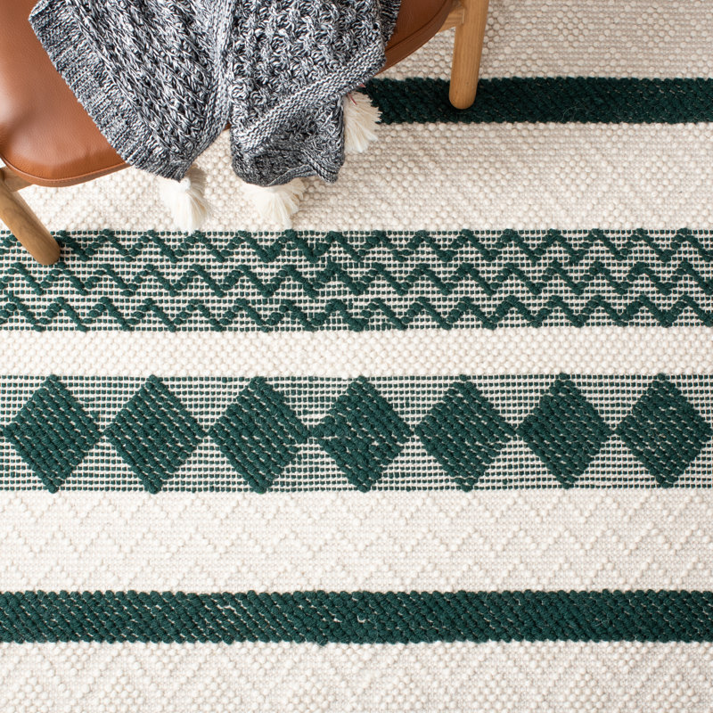 Natura Hand Woven Wool Geometric Rug, Rectangle 3' x 5'