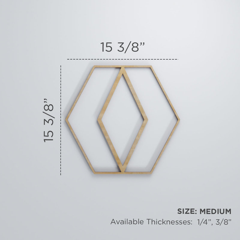 Panneaux muraux décoratifs en bois Hillrose, H 15 3/8 po x l 15 3/8 po x P 3/8 po, Bois