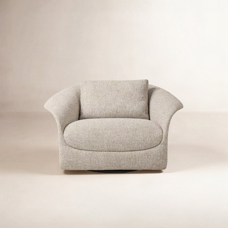 Latongia Upholstered Swivel Armchair, Yuma Dove