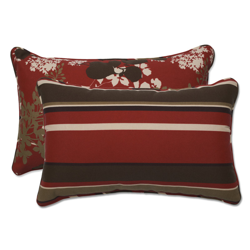 Outdoor Reversible Throw Pillow, Montifleuri Sangria