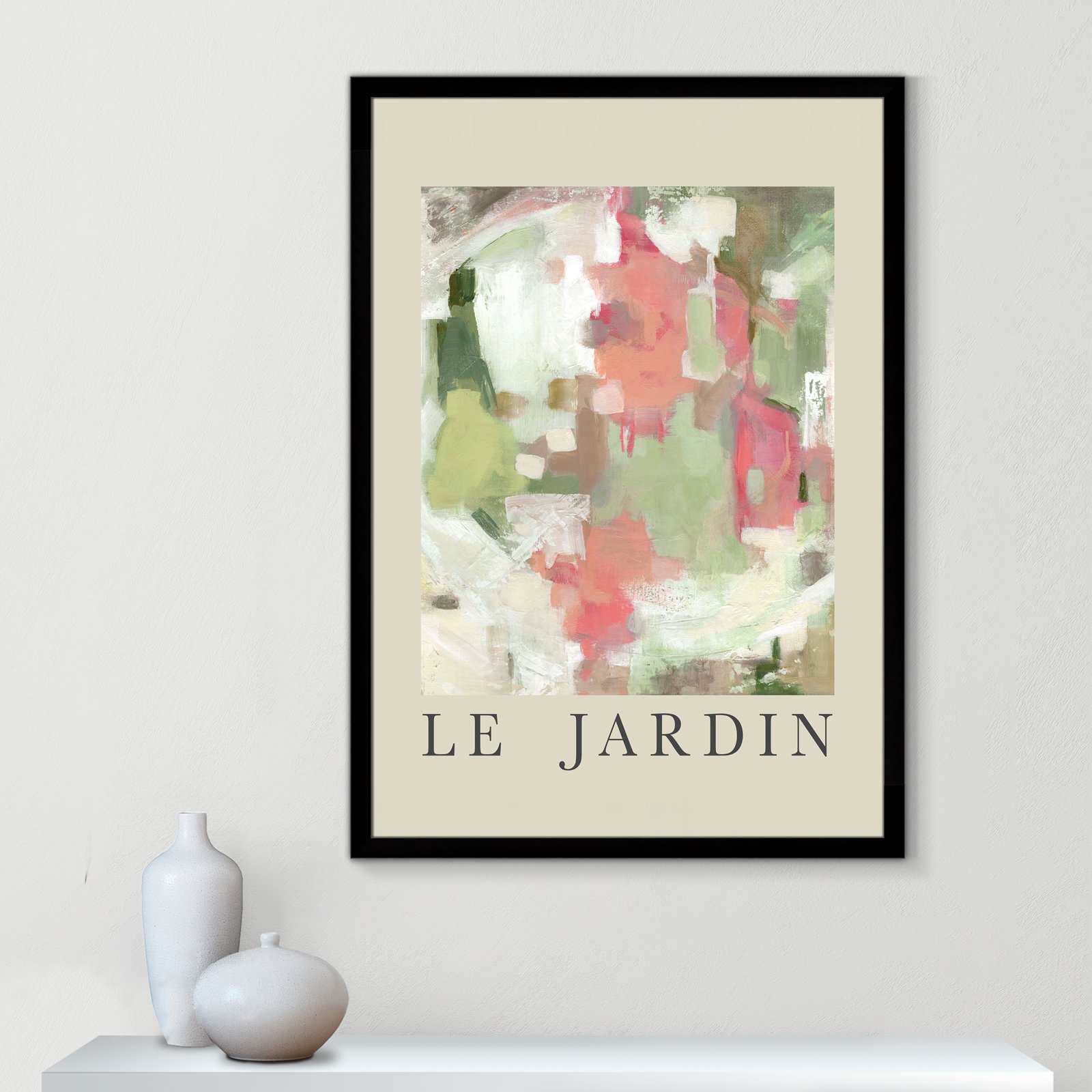 Botanical Poster Collection " Le Jardin " by Carol Robinson, No, Black Single Picture Frame, 55" H x 39" W x 1.25" D