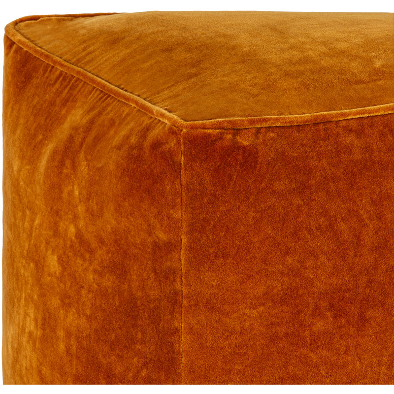 Repose-pieds carré Johnson 16 po, Velours orange