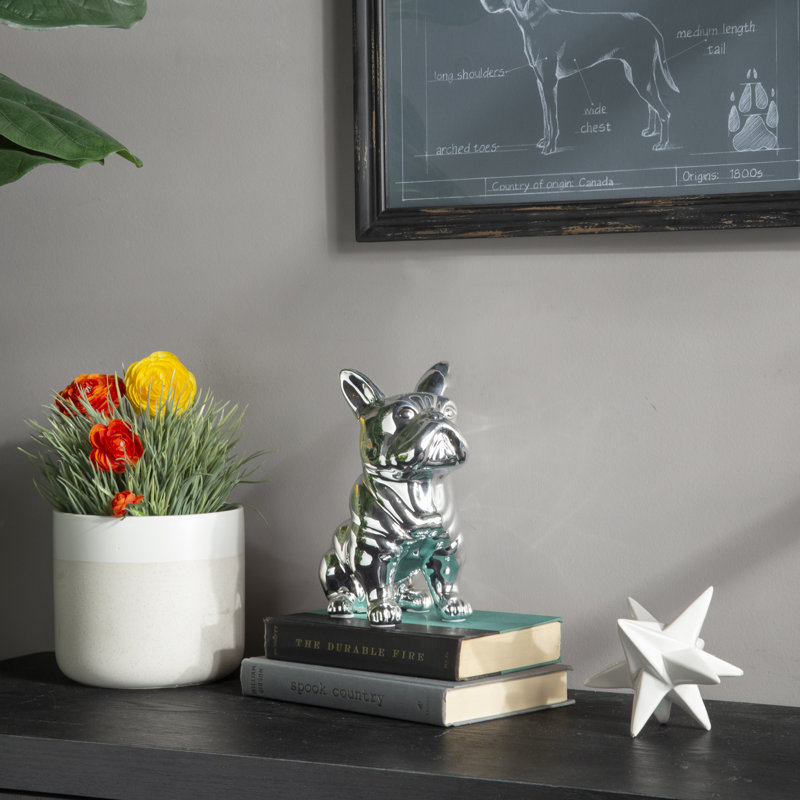 Figurine de bouledogue français Arrik, Bleu