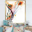 Cadre photo « abstract handpainted orange florals », reproduction sur toile-48412483-48412480