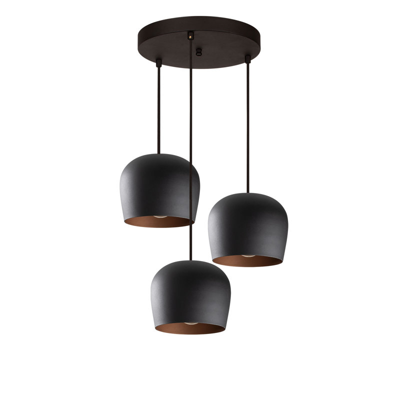 Modern Industrial Chandelier, Black Iron Body, 18.9 in Diameter x 43.7 in Height | Adjustable Cable Length: 35.4 in | 3 x E27 Max 40W Sockets, Perfect for Scandinavian & Novelty Decor, Elegant Design
