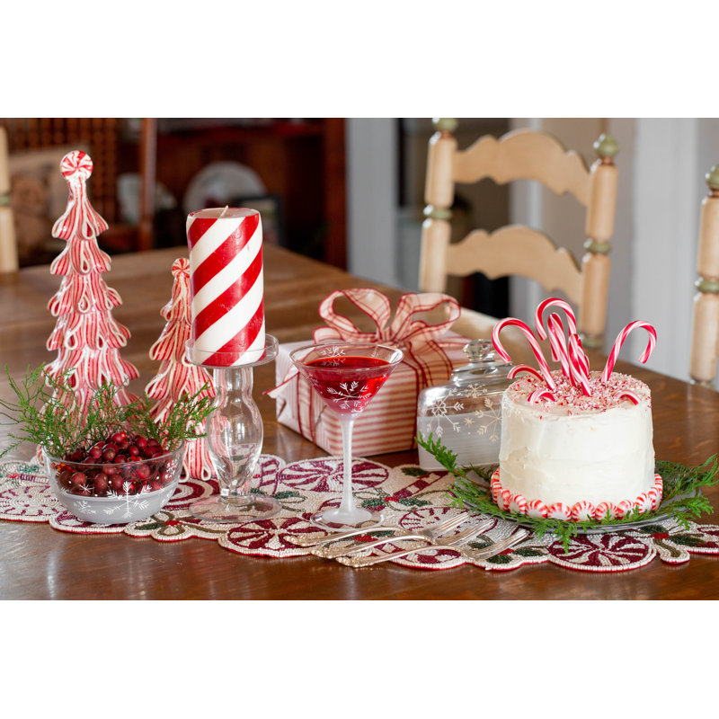 Ismail Candy Cane Beaded Table Runner