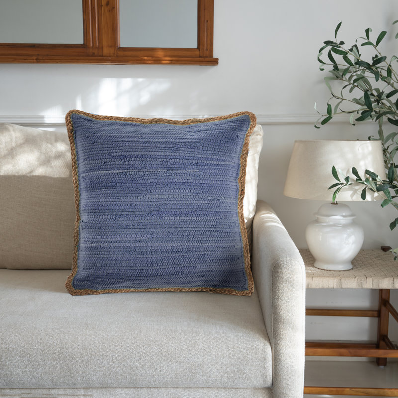 Housse et insert de coussin carré Ingrassellino, Polyester, Indigo