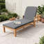 Chaise longue d'extérieur moderne en bois d'acacia avec dossier réglable et coussin résistant aux intempéries