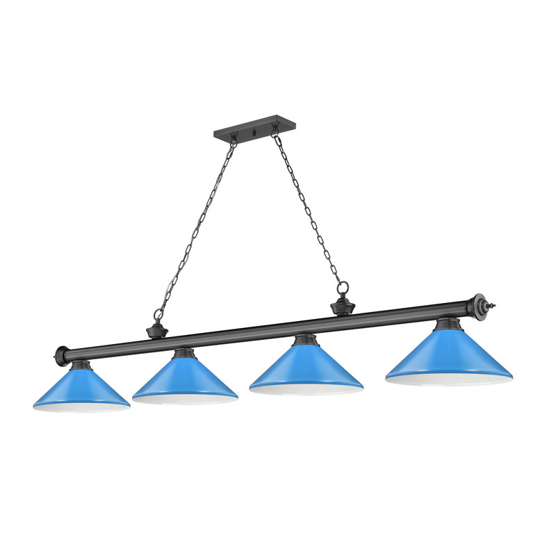 Billard 4 lumières Annaleisa, Bleu électrique