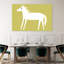 Joyeux cheval blanc, cheval contemporain élégant et paisible, art mural nature