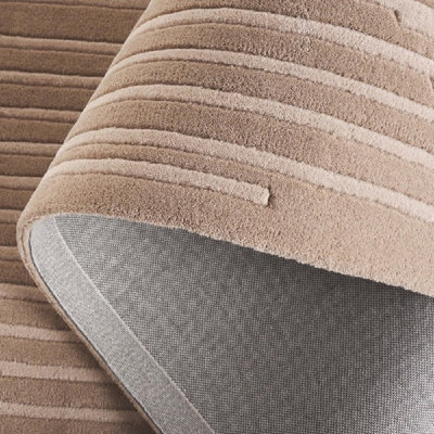 Rodeo Drive 481 Hand Tufted Wool Cotton Striped Rug in Beige