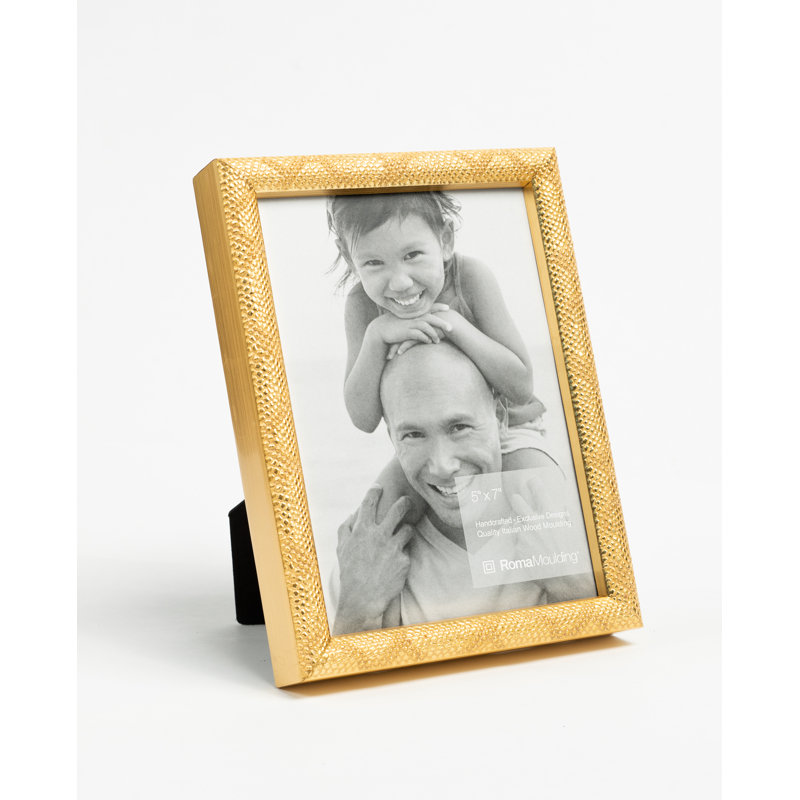 Cadre pour photo simple en bois embossé, 5 po x 7 po, Or