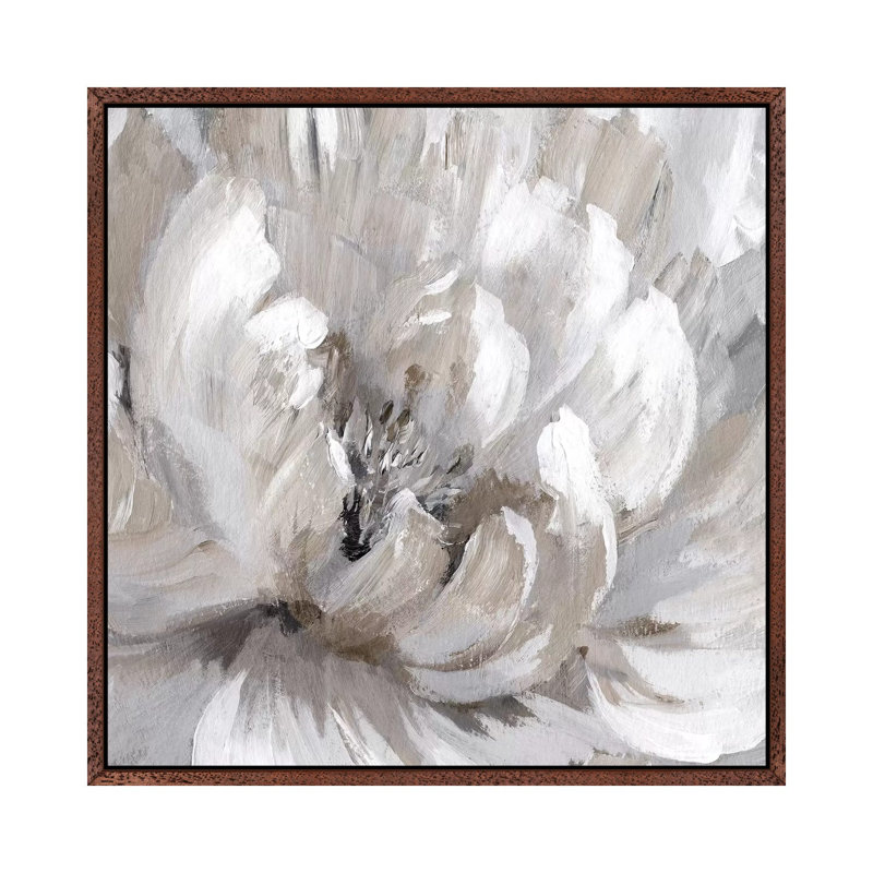 Burst Of Spring II by Nan - Painting on Canvas, 66.04 cm H x 66.04 cm W x 4.445 cm D, Brown Floater Framed