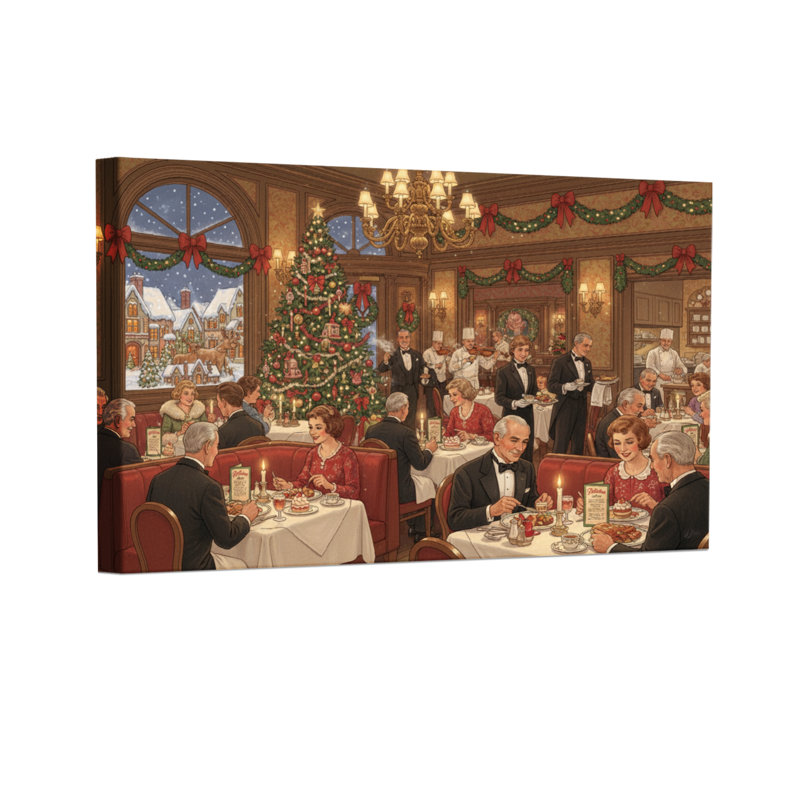 Ensemble de 3 impressions sur toile, décorations de Noël, H 16 po x l 24 po