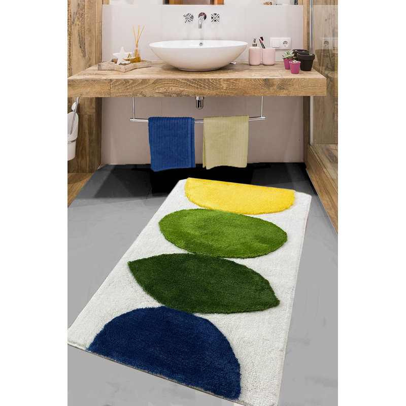Tapis de bain luxueux en acrylique fait à la main, antibactérien, 27,6 po x 47,2 po | 100% acrylique, hauteur des poils: 0,7 à 1,2 po | Lavable à la machine à 30 ° C, doux et durable | Parfait pour les salles de bain élégantes et les spas