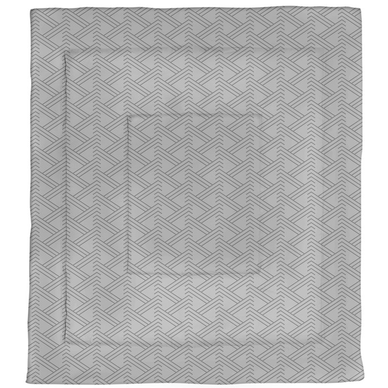 Jordao Polyester Geometric Shapes Comforter, Queen Comforter, Gray