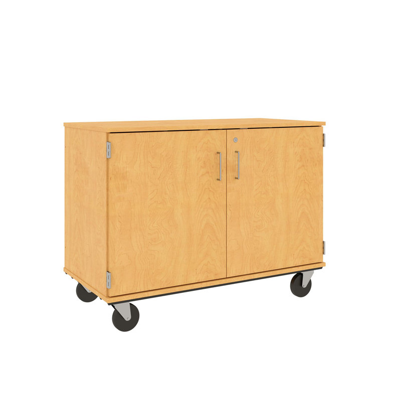 Armoire de classe à 12 compartiments avec roulettes Mobiles, Érable