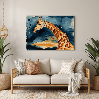 Faune girafe gris, art mural en métal