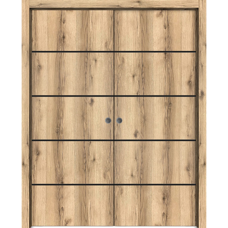 Portes françaises en bois massif massif, Chêne, 48 po x 80 po