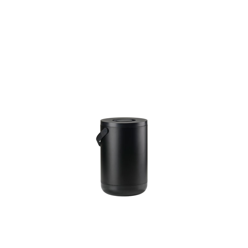 Plastic Manual Lift Kitchen Trash Can, Black, 22 L