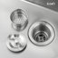 Robinet rétractable à simple cuve d'évier de cuisine 304 33 "x 22" Baleine Cascade Lavabo en acier inoxydable avec accessoires de lave-vaisselle