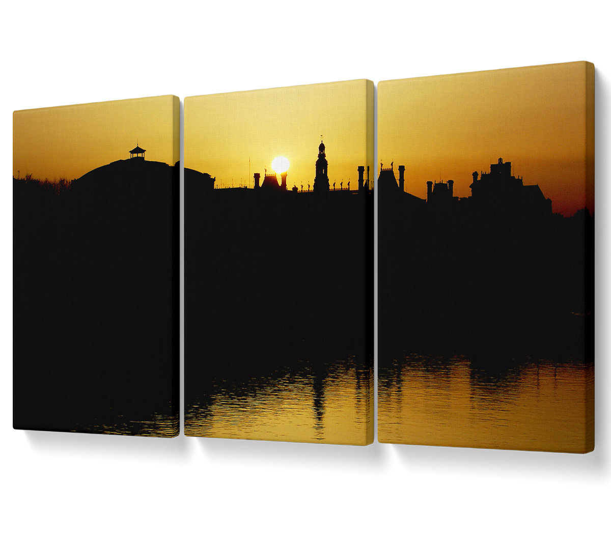 Ebern Designs Italian City Sunset - 3 Piece Wrapped Canvas Graphic Art ...