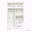 Armoire haute avec portes, tiroirs et tablettes