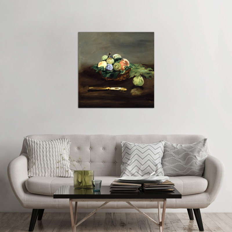 Basket Of Fruit by Edouard Manet - Painting on Canvas, 66.04 cm H x 66.04 cm W x 1.91 cm D, Wrapped Canvas
