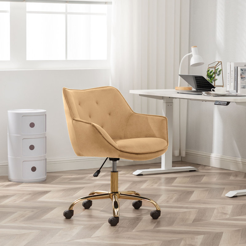 Velvet Office Chair, Champagne