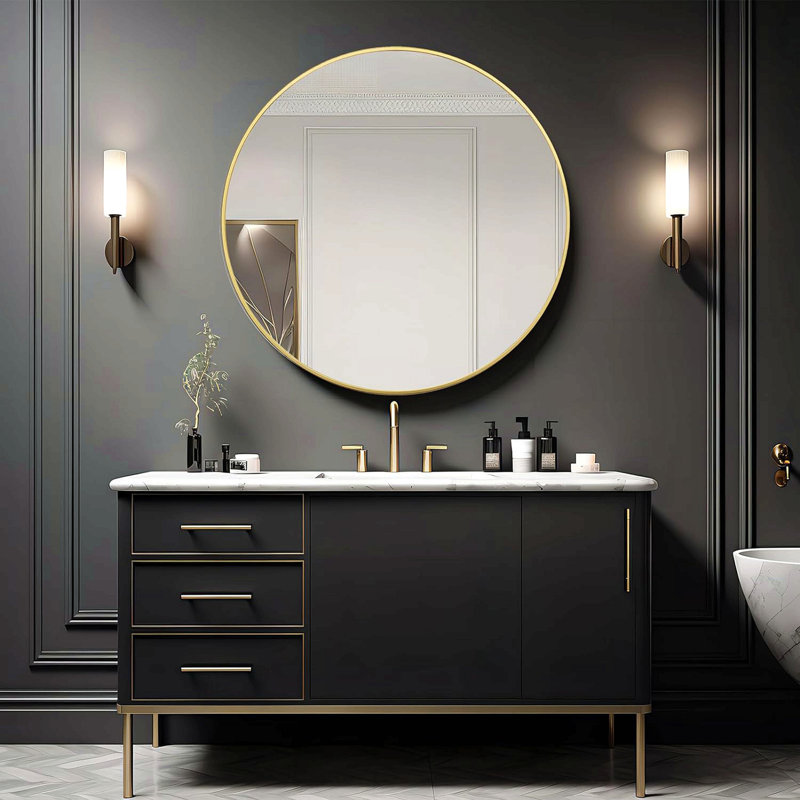 Miroir de salle de bain 42 po, Doré