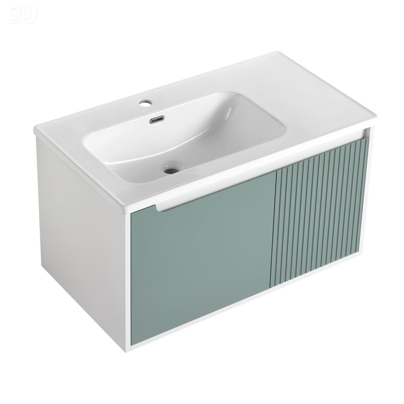 Lavabo de meuble-lavabo en céramique 36 po, chauffé à haute température, surface lisse, facile à nettoyer, durable et élégant, comptoir en céramique de meuble-lavabo 36 po (évier inclus seulement)