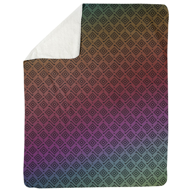Couverture polaire Katelyn Elizabeth, L 52,5 po x L 62,5 po, Mauve, citron, vert clair