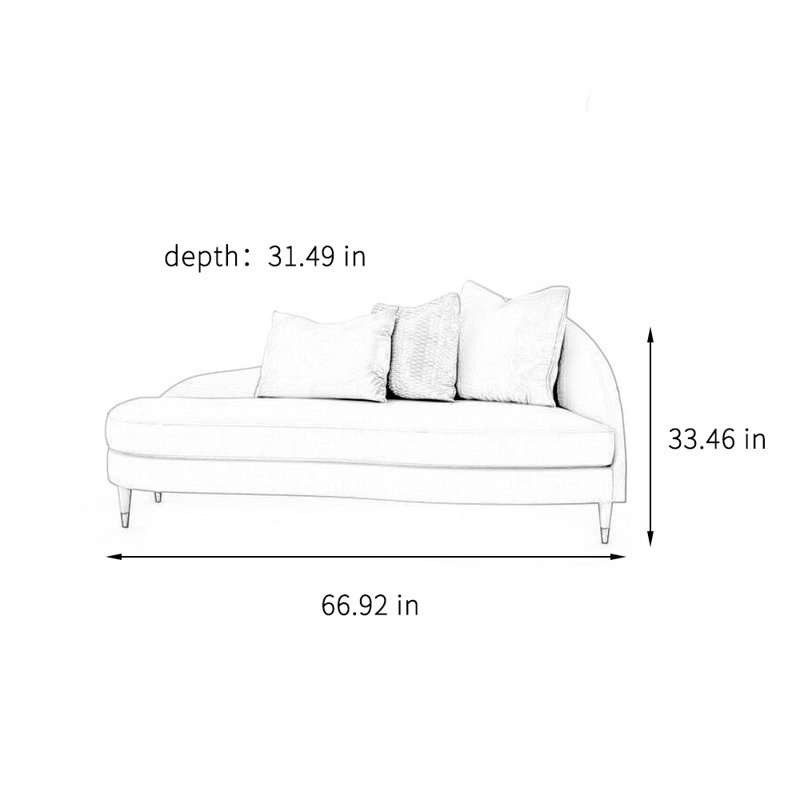 Chaise longue simple, confortable et décontractée, Orienté à droite