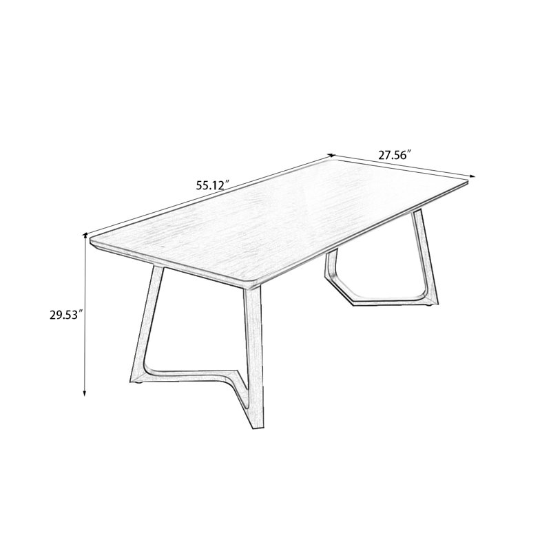 Tables de salle à manger en bois massif brun, H 29,53 po x L 55,12 po x l 27,56 po
