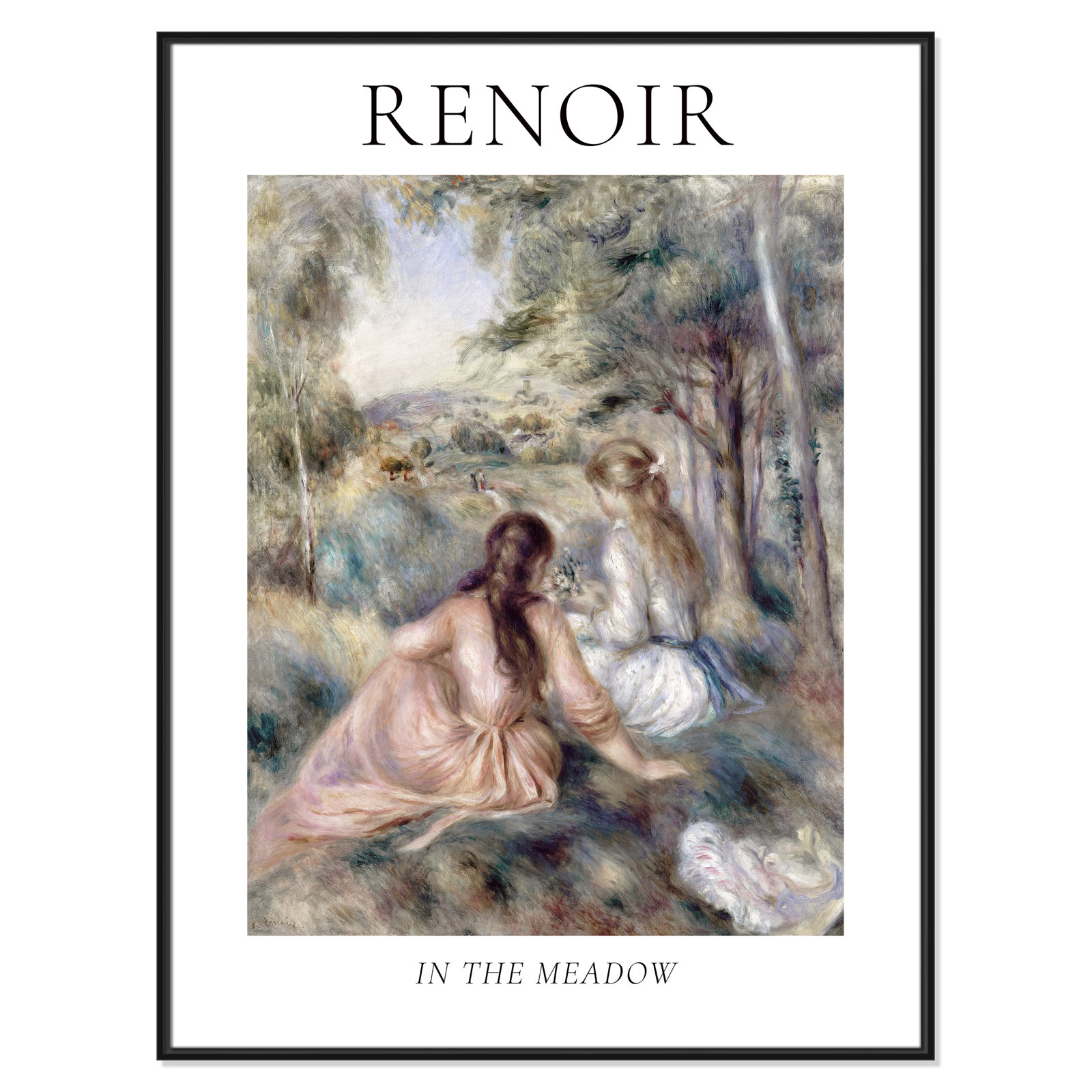 Old Masters Collection "In the Meadow" Print, Black Floater Frame, No, 49.5" H x 37.5" W x 2" D