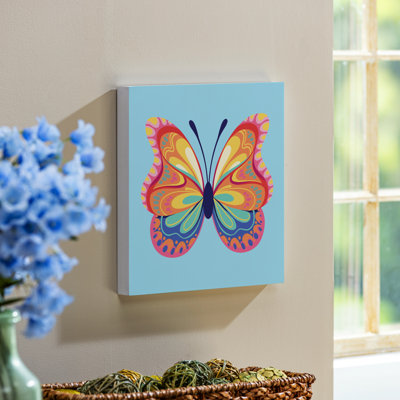 Bunny Blooms Indoor Wall Decor, Blue Butterfly, 12" L x 12" H