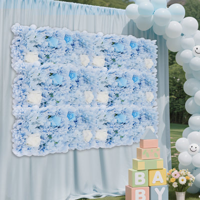 Panneaux muraux de fleurs artificielles, toile de fond murale de fleurs artificielles, panneaux muraux de fleurs artificielles 12PCS