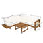 Ensemble de canapé modulaire d'extérieur en bois d'acacia avec coussins 4 pièces Clayton