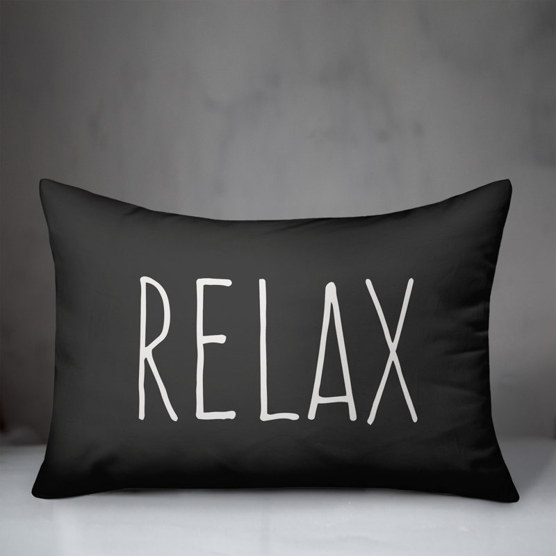 Textual Outdoor Throw Pillow, Charcoal