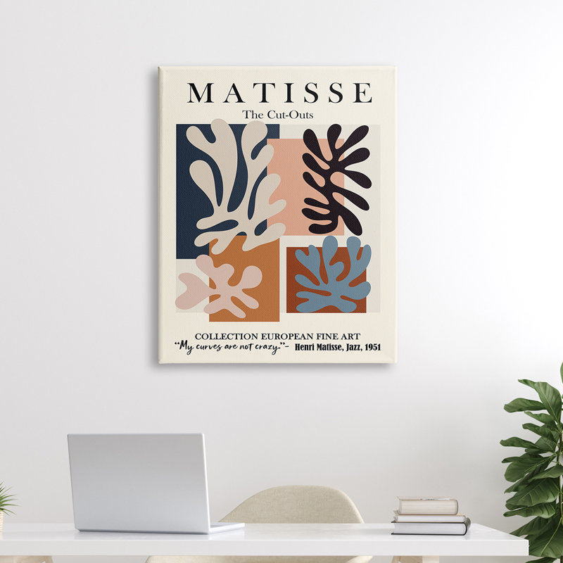 Matisse Traditional Jazz, formes abstraites découpées, Toile tendue, H 40 po x l 30 po