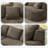 Boneless Chaise Curved Corduroy Sectional Sofa, Extra Large Deep Seats, Modular Layout, No Assembly-329000109-329000104