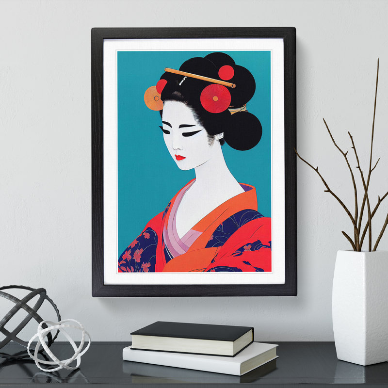 XV1022-2623X Luscious Geisha - Single Picture Frame Print, Black, 34cm H x 25cm W x 2cm D