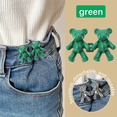 Boutons de taille d'ours mignons Dage Apparel, sans couture, pour jeans, jupes et pantalons. Accessoires pour femmes. Boutons de serrage à la taille sans couture pour jeans et jupes. Clips de réglage détachables. Accessoire pour femmes.