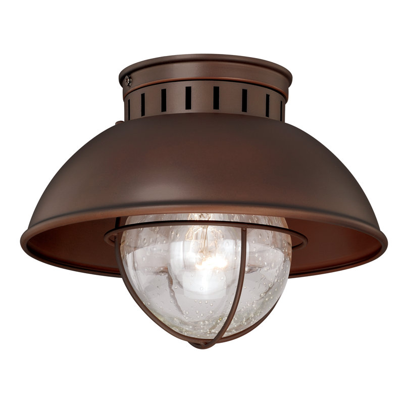 Emestine 1 - Bulb Outdoor Flush Mount, Burnished Bronze