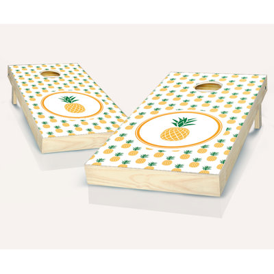 24" x 48" Pineapple Solid Wood Cornhole Sets with Bags