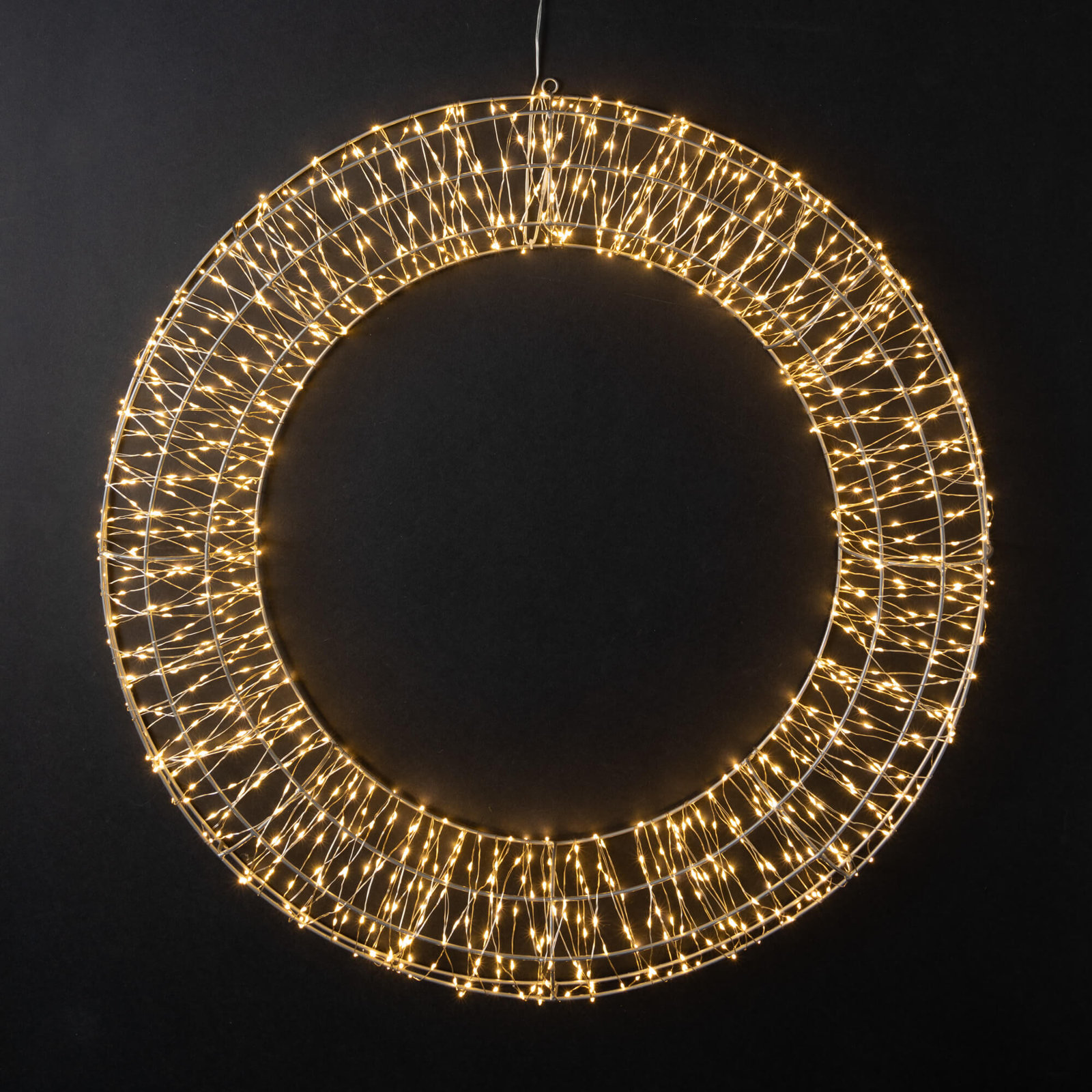 32" Christmas Large Lighted Silver Wreath