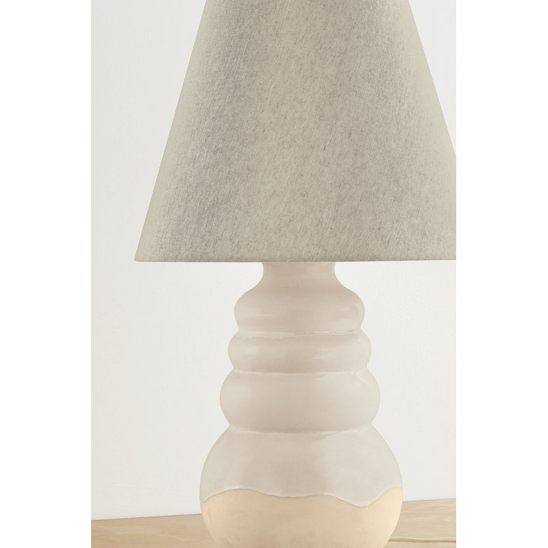 Tybee Table Lamp in Aged Brass and Ceramic Elemental White by Cortney Bishop