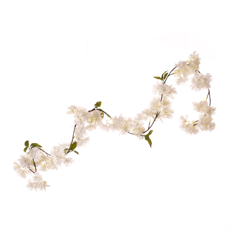 193cm Faux Trailing Hydrangea Garland White